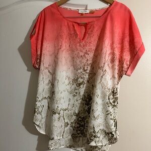 Calvin Klein Orange Short Sleeve Blouse